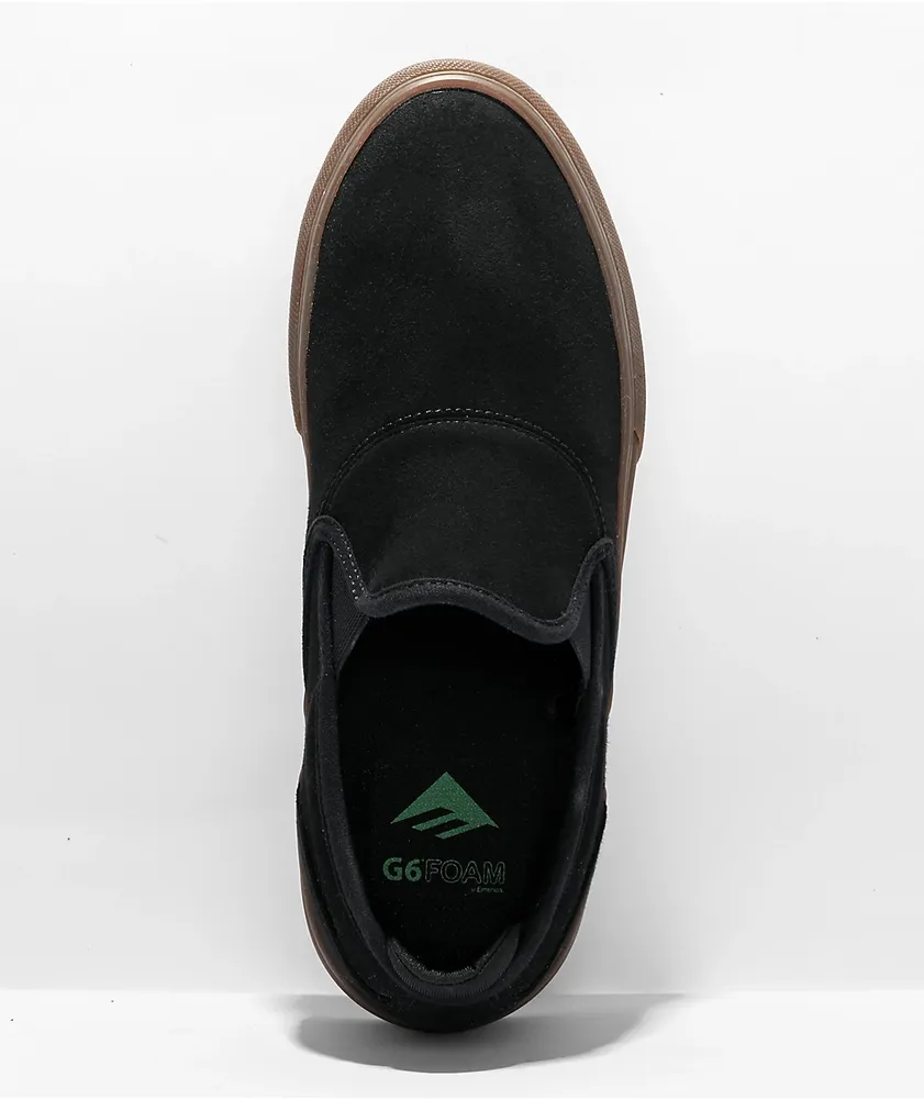 Emerica Wino G6 Gum & Black Slip-On Skate Shoes