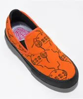 Emerica x Toy Machine Wino G6 Orange & Black Slip-On Skate Shoes