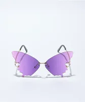 Emilia Butterfly Purple Frameless Sunglasses