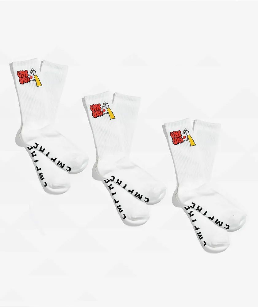 Empyre 3 Pack White Crew Socks