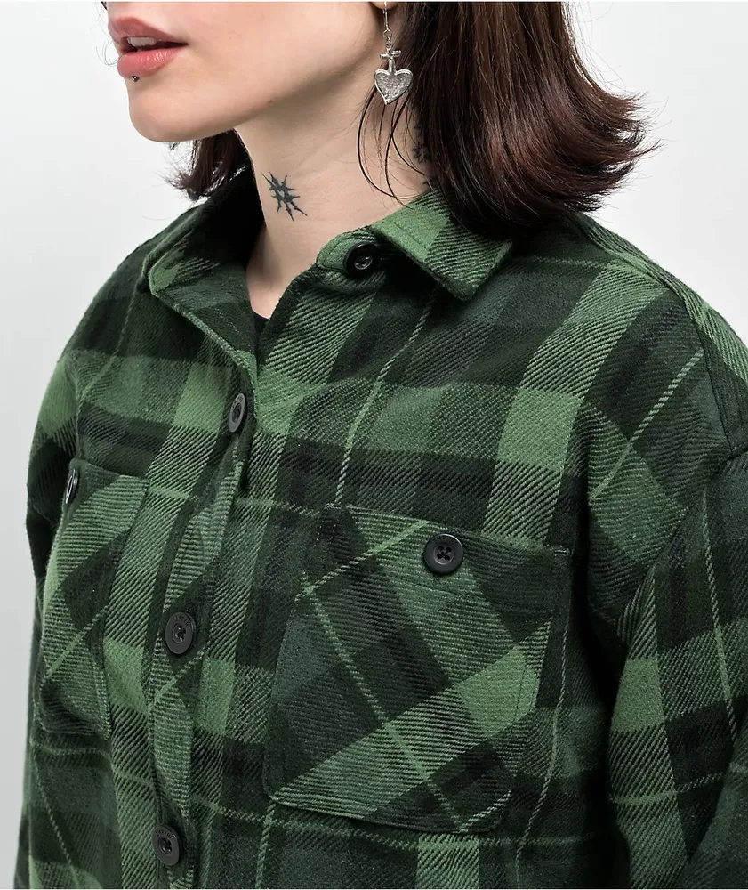 Empyre Akrin Green Plaid Flannel Shirt