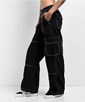 Empyre Alani Low Rise Black Relaxed Cargo Pants