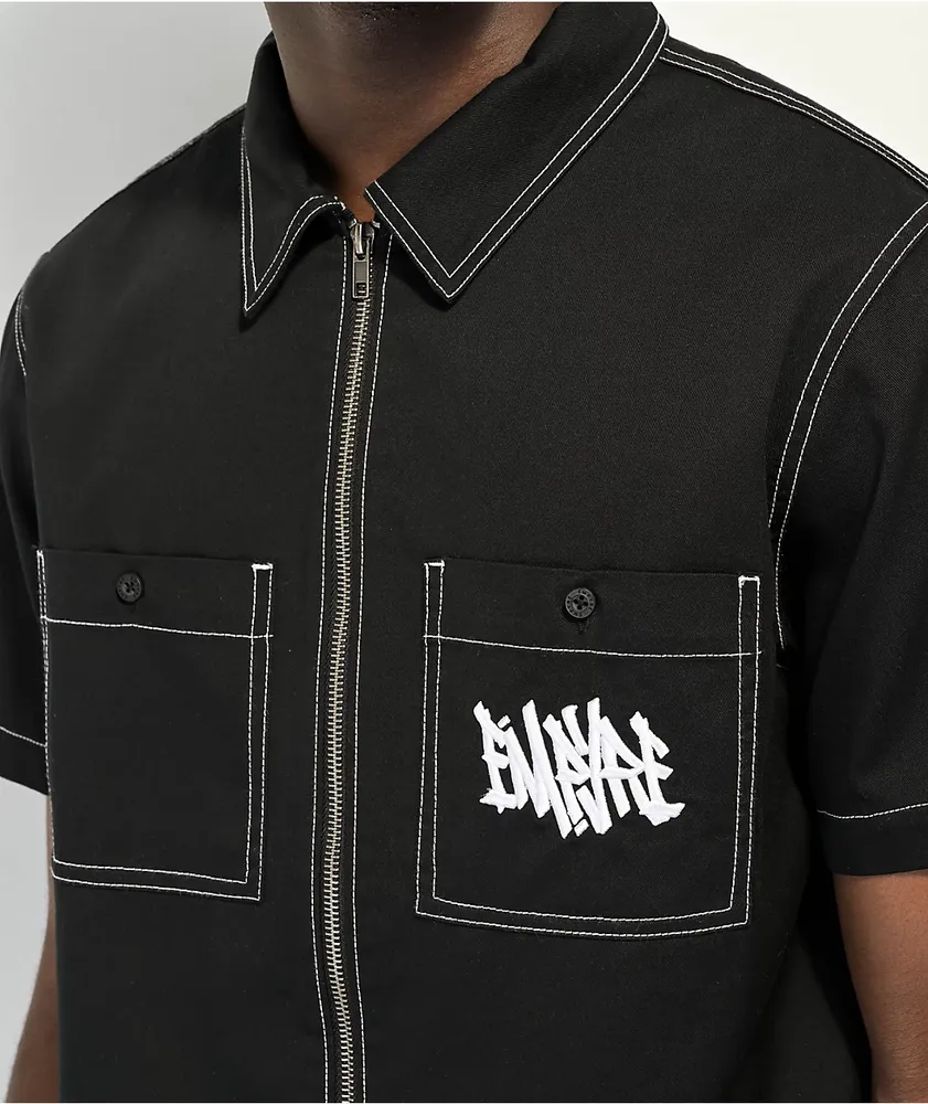 Empyre Amplify Black Zip Short Sleeve Shirt