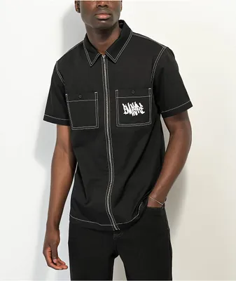 Empyre Amplify Black Zip Short Sleeve Shirt