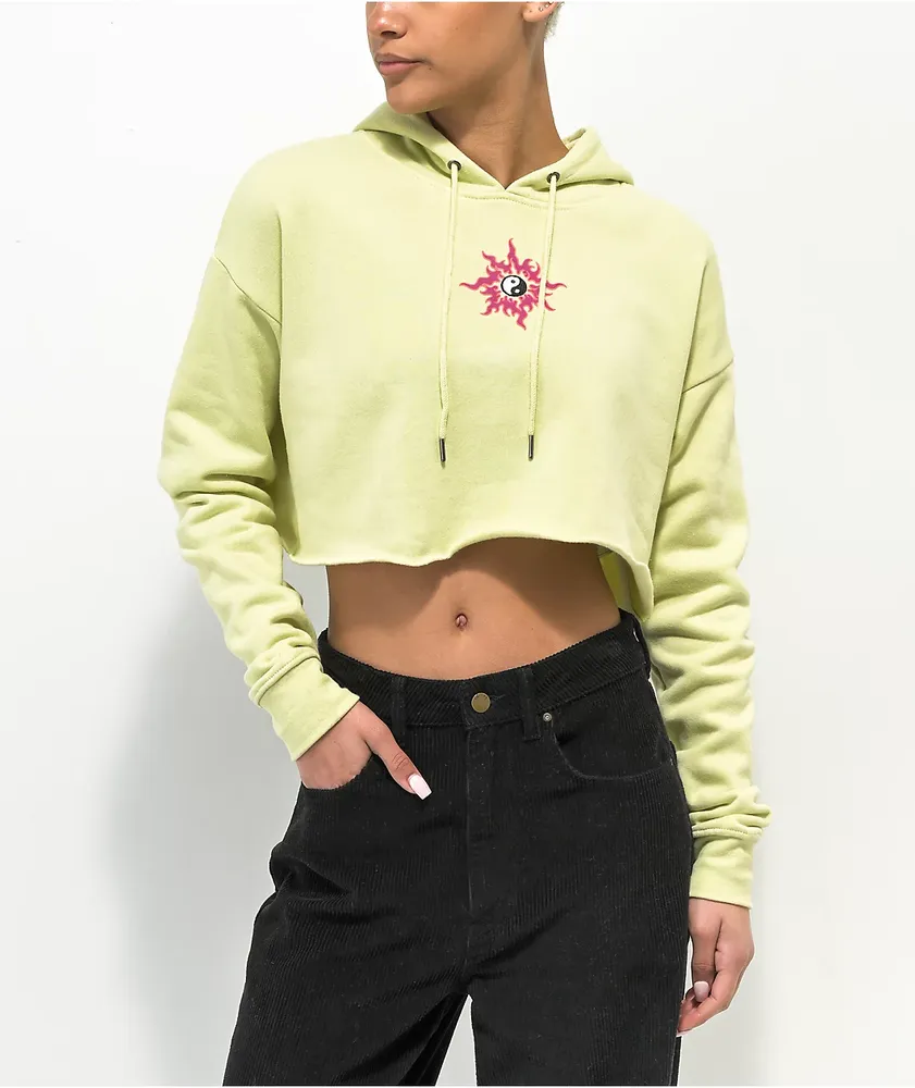 Empyre Ariana Yin Yang Yellow Crop Hoodie