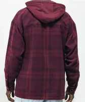 Empyre Ash Red Plaid Hooded Flannel Shirt