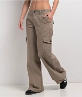 Empyre Audra Taupe Grey Loose Fit Cargo Pants