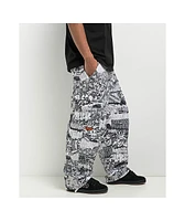 Empyre B&W Graffiti Grey Camo Ultra Loose Cargo Pants