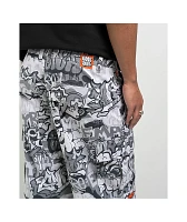 Empyre B&W Graffiti Grey Camo Ultra Loose Cargo Pants