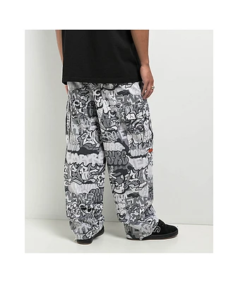 Empyre B&W Graffiti Grey Camo Ultra Loose Cargo Pants