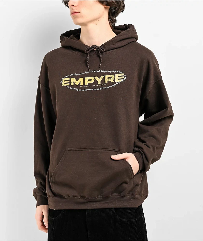 Empyre Barbwire Logo Brown Hoodie