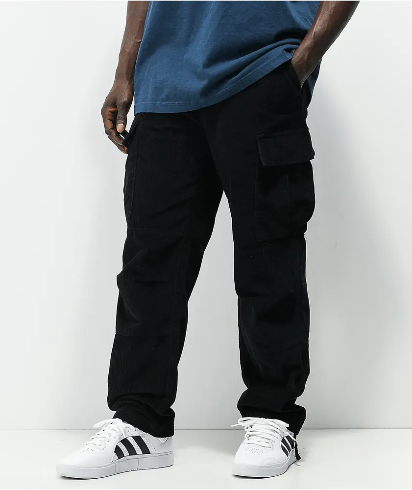 Empyre Loose Fit Embroidered Black Cargo Skate Pants