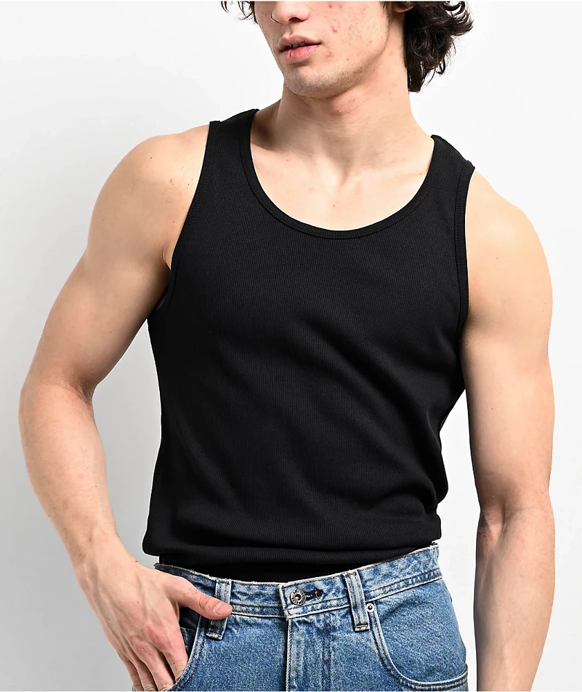 Empyre Black Ribbed Tank Top