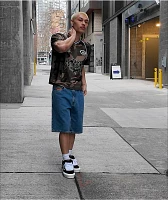 Empyre Blake Loose Fit Blue Wash Denim Skate Shorts