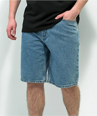 Empyre Blake Loose Fit Blue Wash Denim Skate Shorts