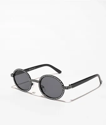 Empyre Bling Black Oval Sunglasses