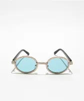Empyre Bling Blue Round Sunglasses