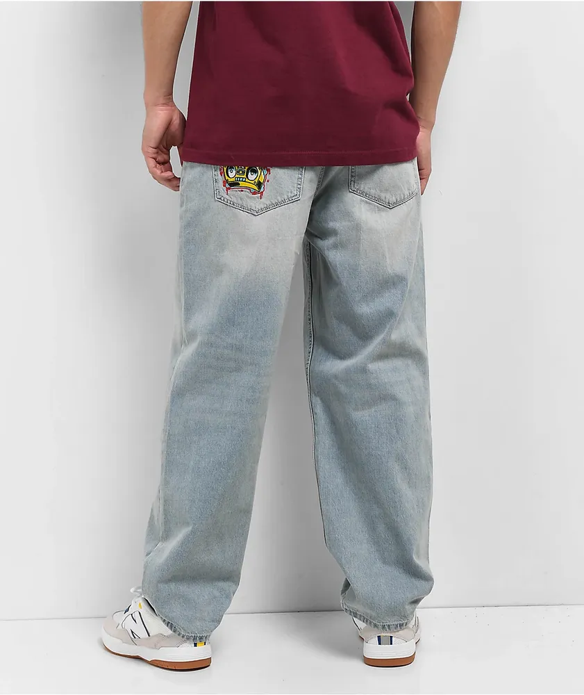 Rinse Heavy Denim Wide Drawstring Jeans