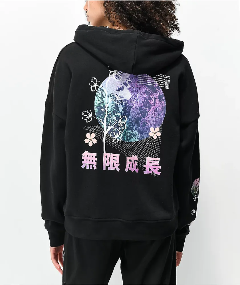 Empyre Botanical Art Black Hoodie