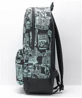 Empyre Brenda Newsprint Black & Teal Backpack