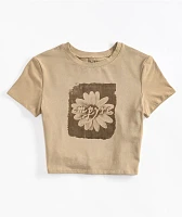 Empyre Brianna Blooming Beige Crop T-Shirt