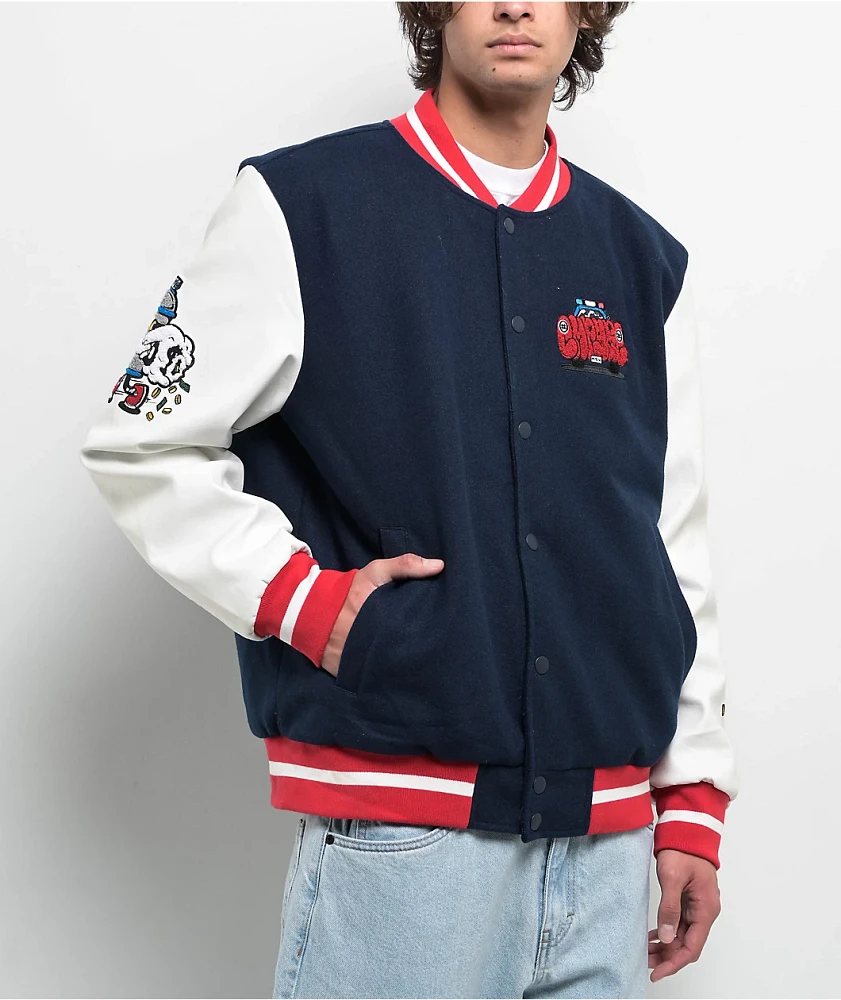 Empyre Brick Navy & White Varsity Jacket