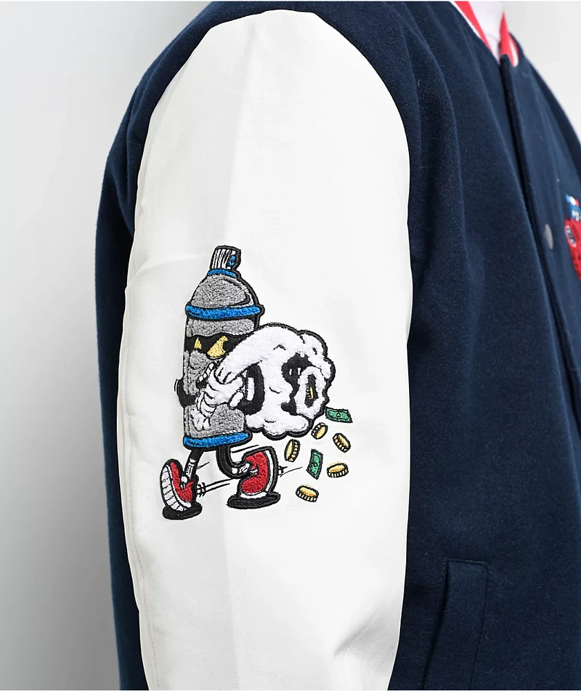 Empyre Brick Navy & White Varsity Jacket