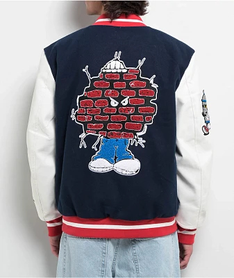 Empyre Brick Navy & White Varsity Jacket