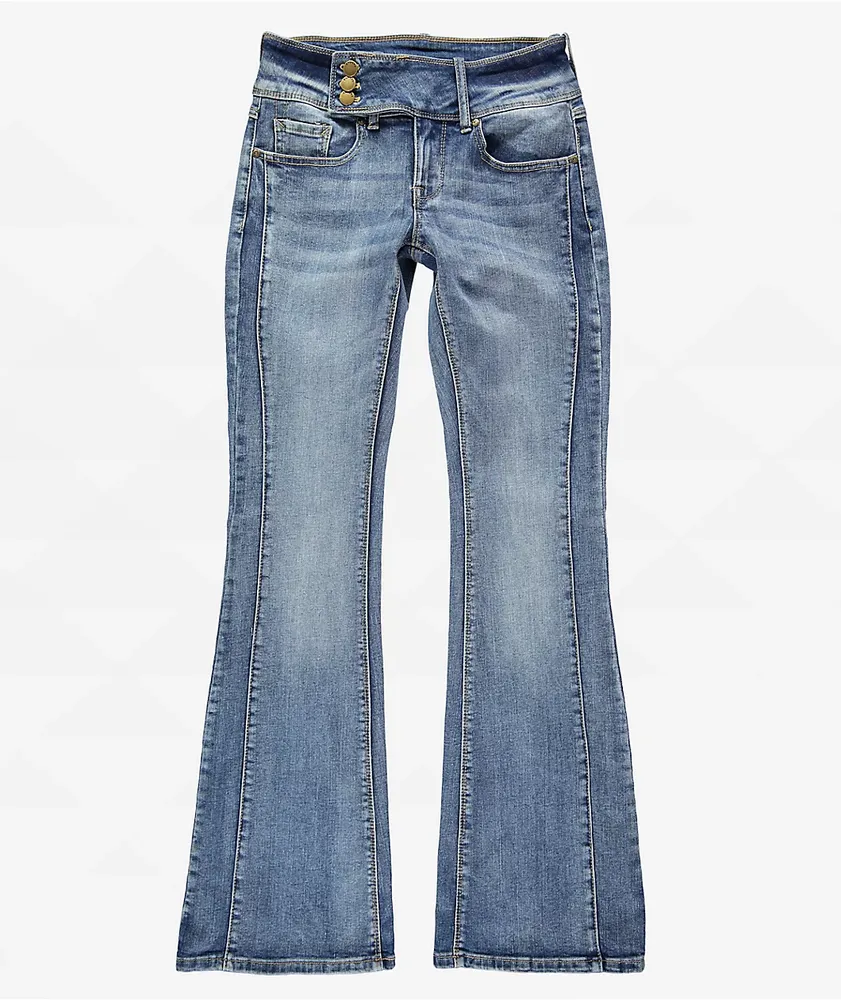 Blue Martine Rose Low Rise Bootcut Jeans