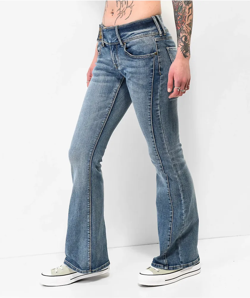 Paris Blues Y2K Stone Washed Low Rise Flare Jeans Size 27 - $29 - From  Genesis
