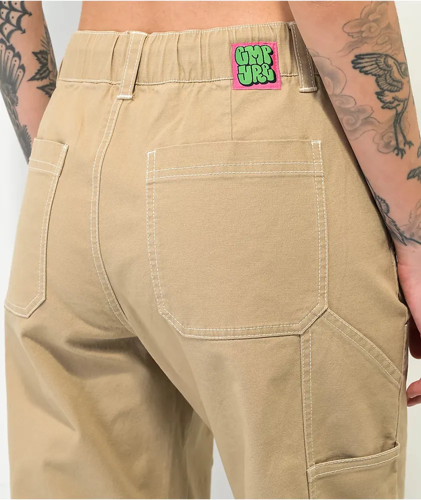 Men's khaki Aeropostale pants with front & back - Depop