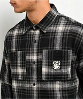 Empyre Browser Black & Grey Plaid Flannel Shirt