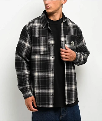 Empyre Browser Black & Grey Plaid Flannel Shirt