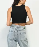 Empyre Bunney Ribbed Black Crop Tank Top