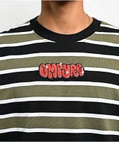 Empyre Burner Knit Deep Lichen Green Stripe T-Shirt