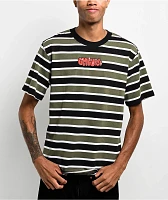 Empyre Burner Knit Deep Lichen Green Stripe T-Shirt