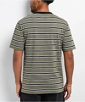 Empyre Burner Knit Olive Green & Black Stripe T-Shirt