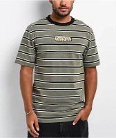 Empyre Burner Knit Olive Green & Black Stripe T-Shirt