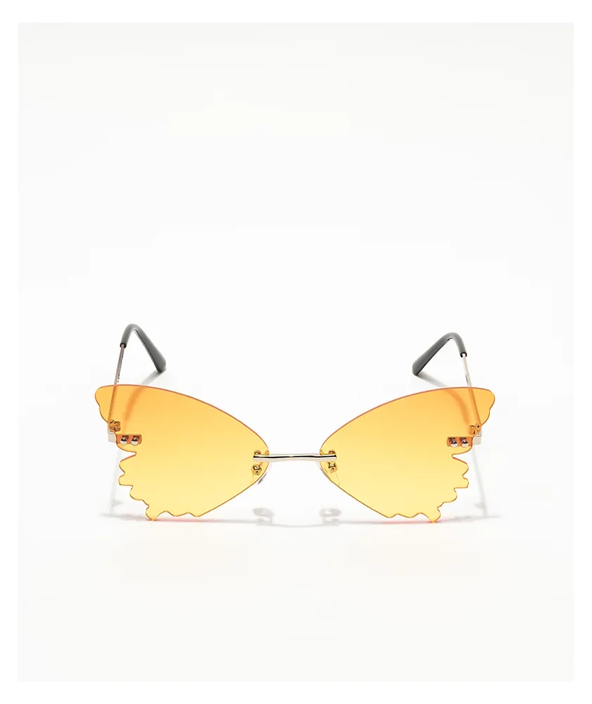 Empyre Butterfly Orange & Yellow Ombre Sunglasses