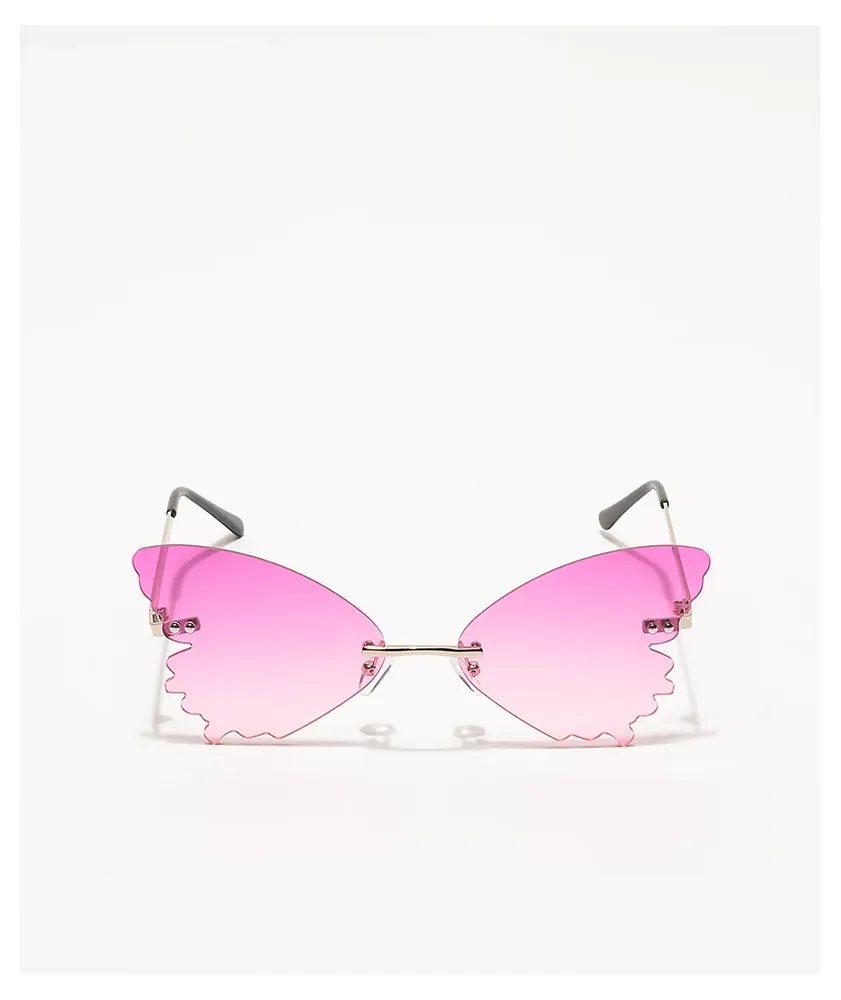 Empyre Butterfly Purple & Pink Ombre Sunglasses