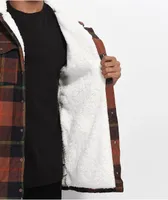Empyre Cain Brown Hooded Flannel Sherpa Jacket
