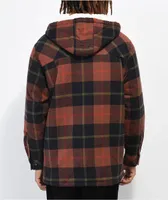 Empyre Cain Brown Hooded Flannel Sherpa Jacket