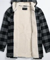 Empyre Cain Grey & Black Hooded Flannel Shirt