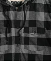 Empyre Cain Grey & Black Hooded Flannel Shirt