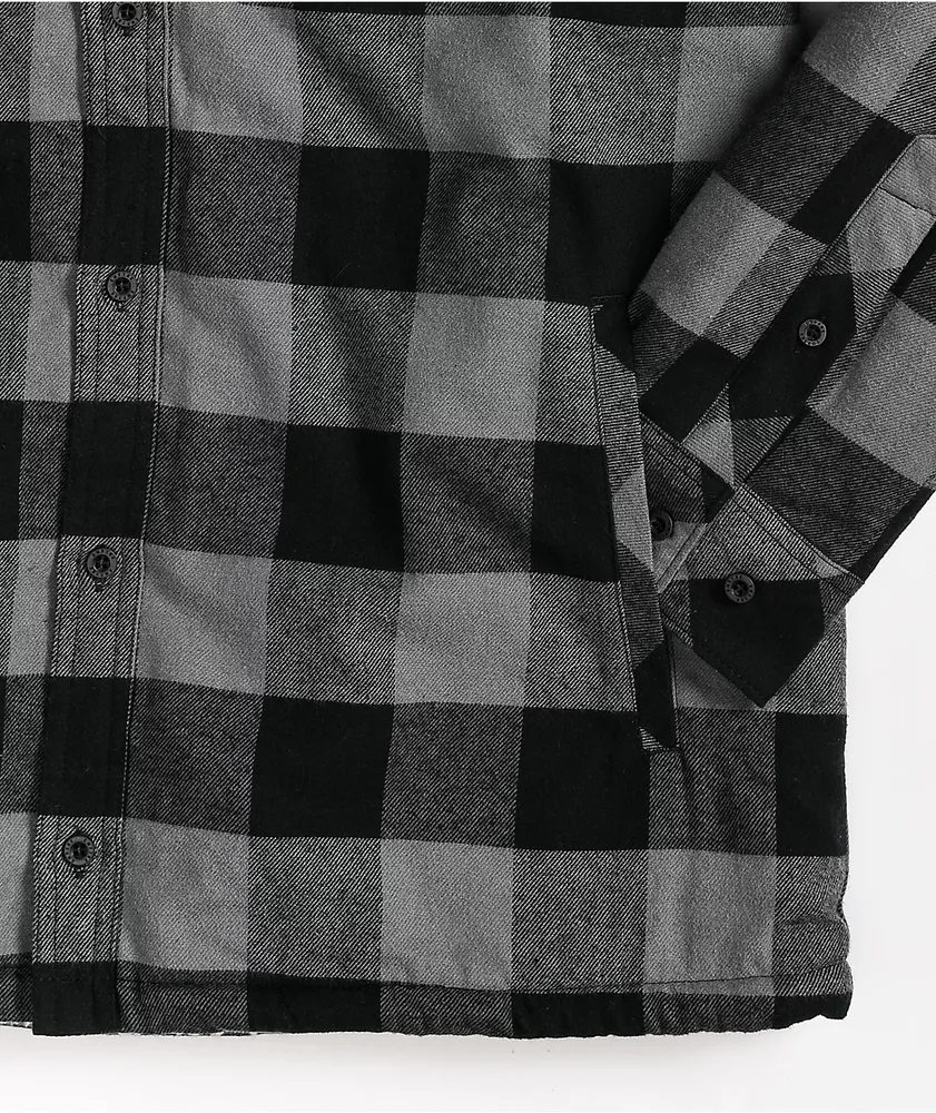 Empyre Cain Grey & Black Hooded Flannel Shirt