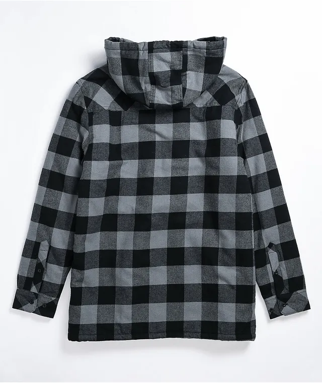 Vans Lopes Black & Green Hooded Flannel Shirt