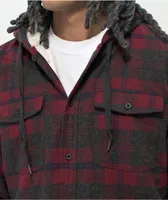 Empyre Cain Red & Black Hooded Flannel Sherpa Jacket