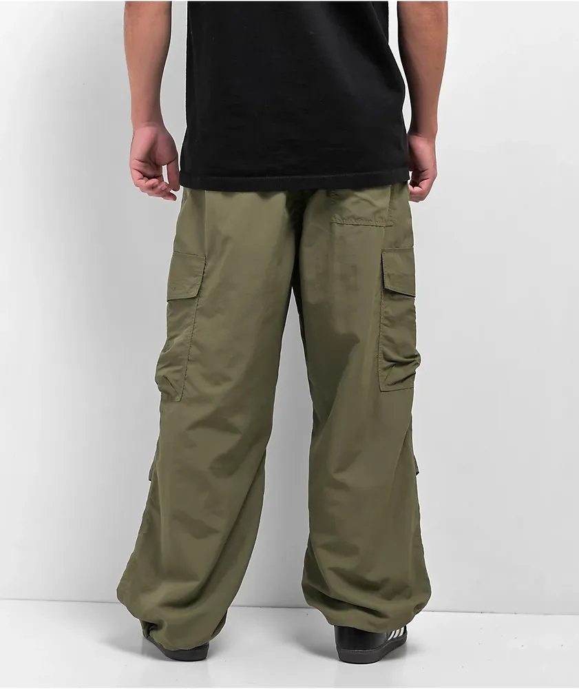 Empyre Canopy Olive Green Cargo Parachute Pants 