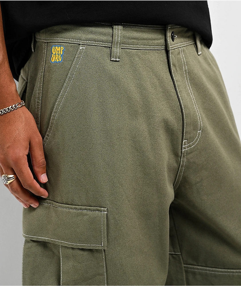 Empyre Canvas Deep Lichen Ultra Loose Double Cargo Pants