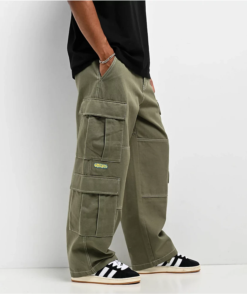 Empyre Canvas Green Ultra Loose Double Cargo Pants